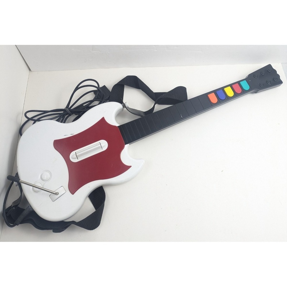 PlayStation 2 PS2 Guitar Hero Red White SG Controller Red Octane Wired Control